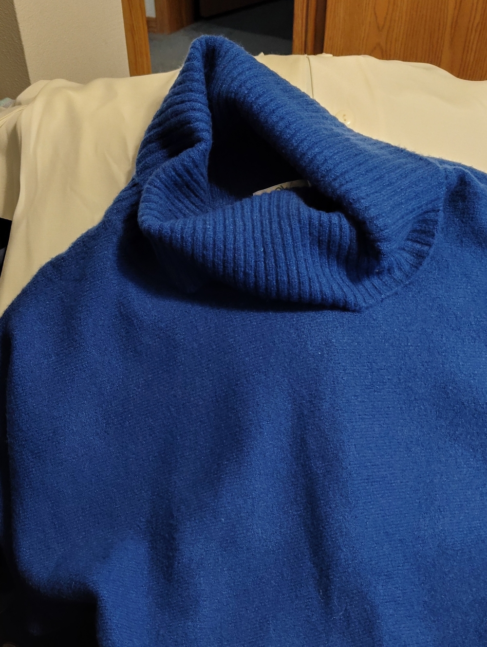 Ladies Blue Turtleneck Sweater